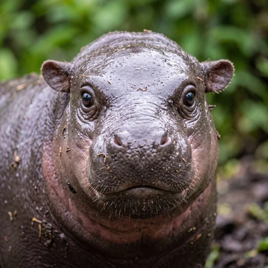 A photo of a baby pygmy hippo, the source picture